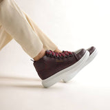 High Top Platform Sneakers for Men by Apollo | Kelly X in Bordeaux Brilliance