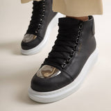 High Top Platform Sneakers for Men by Apollo | Kelly X in Midnight Contrast