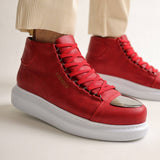 High Top Platform Sneakers for Men by Apollo | Kelly X in Ruby Radiance
