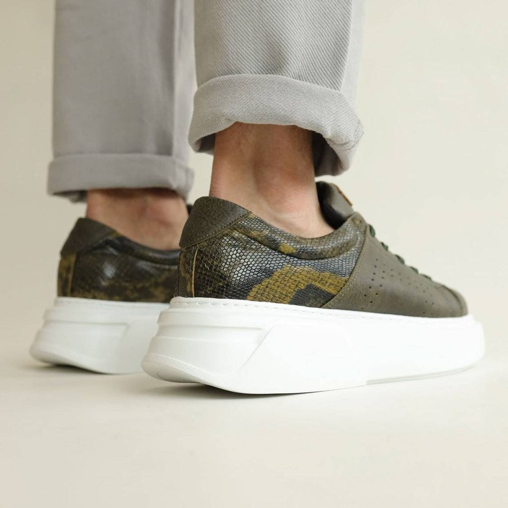 Low Top Casual Sneakers for Men by Apollo Moda | Santos Forest Serpent