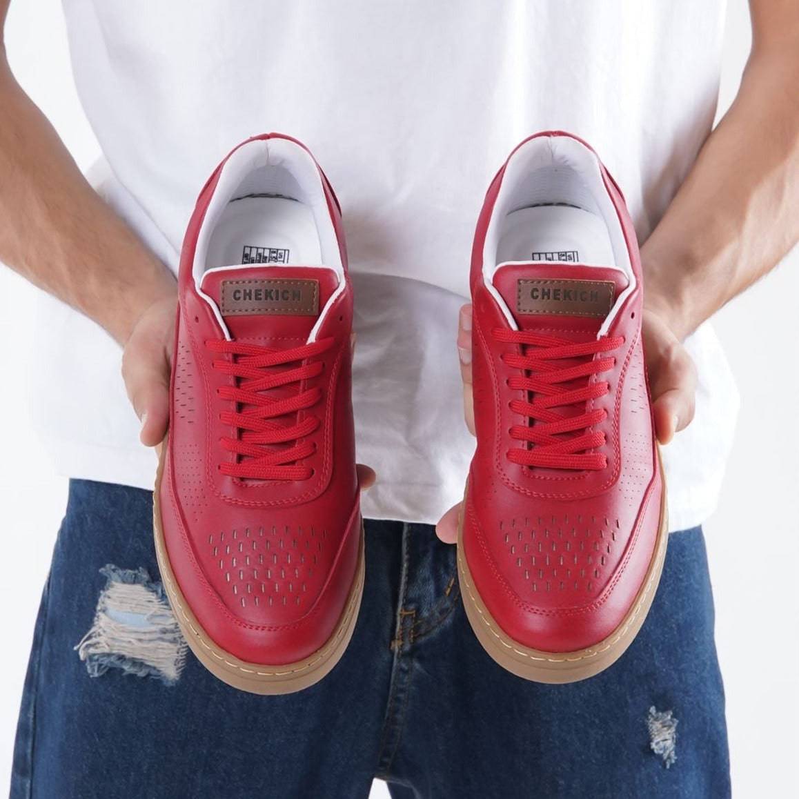 Low Top Retro Casual Sneakers for Men by Apollo Moda | Punto Crimson Classic