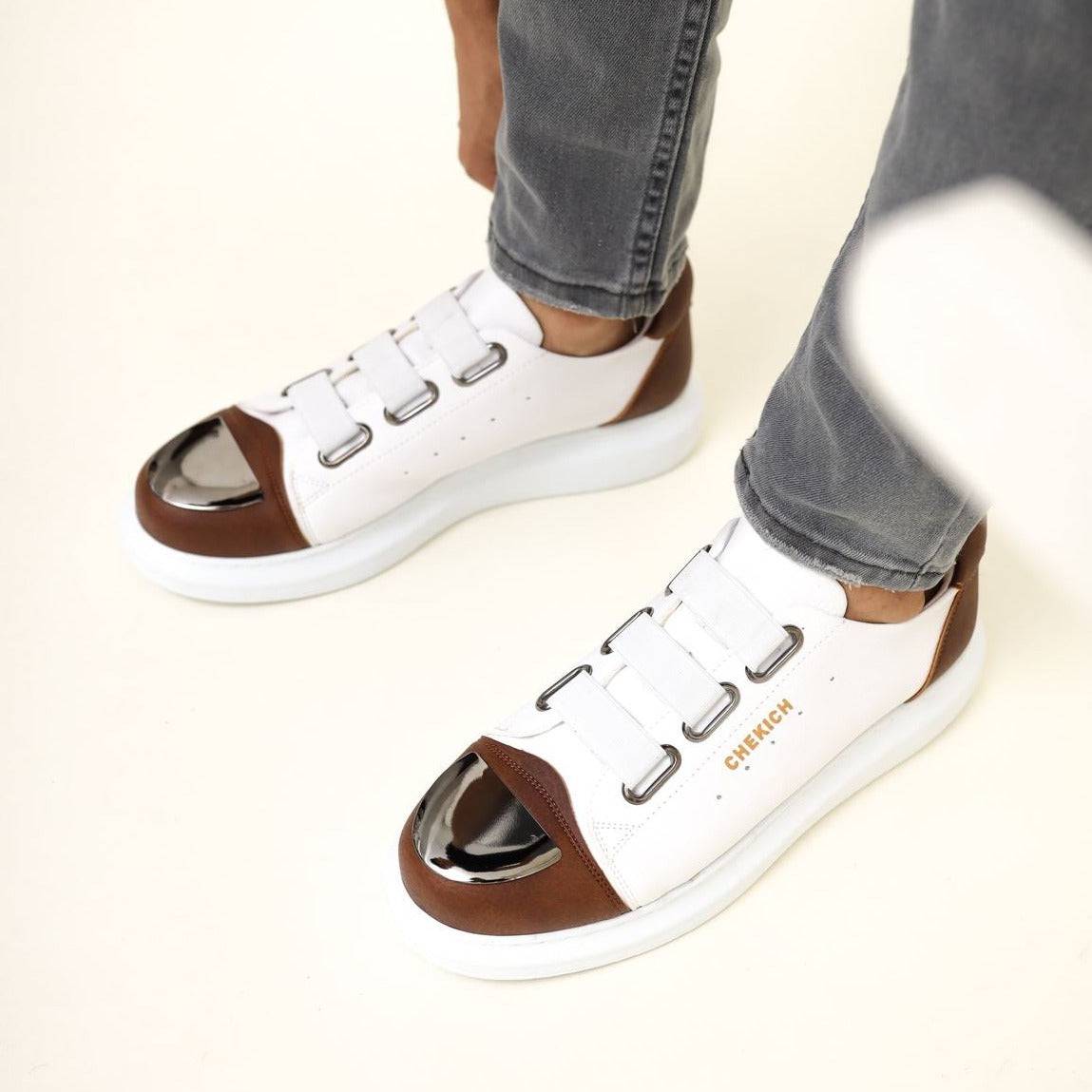 Slip-On Low-Top Metal Toe Cap Sneakers for Men by Apollo | Luiz Y Alabaster Elegance