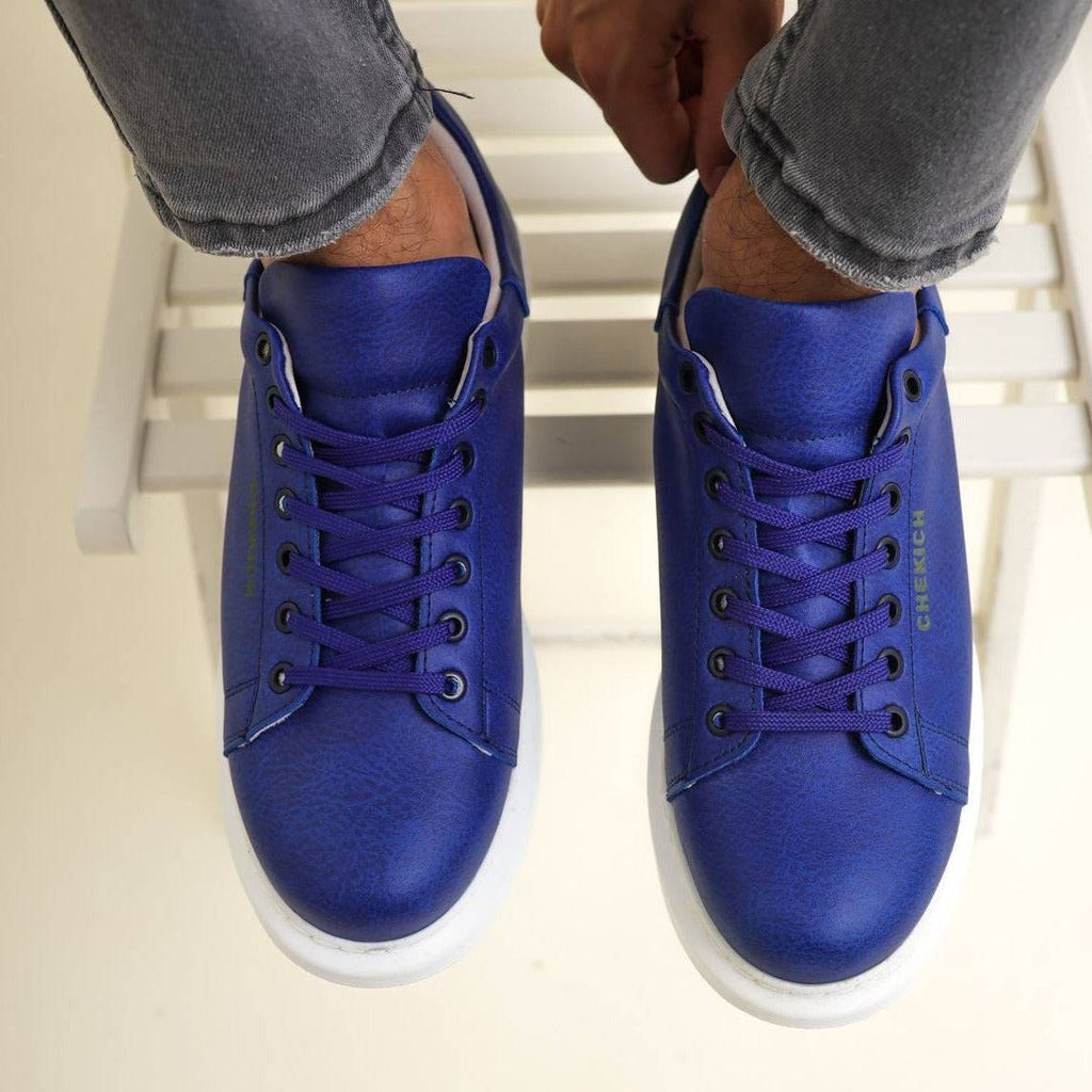 Low Top Casual Sneakers for Men by Apollo Moda | Pluto Azure Blue