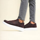 Casual Women's Low Top Sneakers by Apollo | Luiz Z in Bordeaux Brilliance