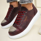 Casual Women's Low Top Sneakers by Apollo | Luiz Z in Bordeaux Brilliance