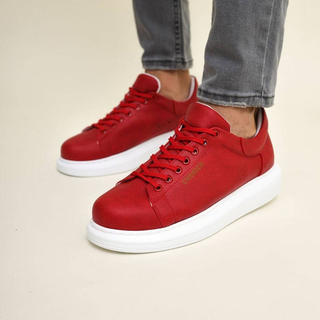 Low Top Casual Everyday Sneakers for Men by Apollo Moda | Pluto Radiant Red