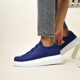 Slip-On Sneakers with Metal Toe for Men by Apollo | Luiz X in Azure Contrast