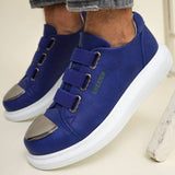 Slip-On Sneakers with Metal Toe for Men by Apollo | Luiz X in Azure Contrast