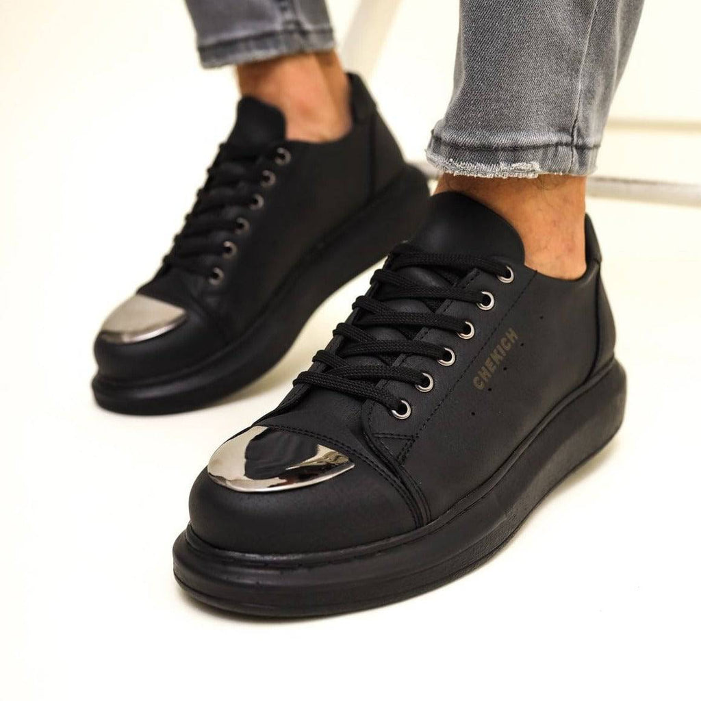 Low-Top Metal Toe Cap Men's Sneakers by Apollo | Luiz Z in Shadowed Prestige
