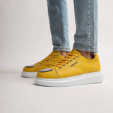 Casual Lace-Up Metal Toe Cap Women's Sneakers by Apollo | Luiz Z in Sunlit Splendor