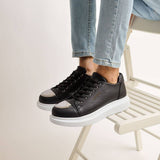 Low Top Metal Toe Capl Men's Sneakers by Apollo | Luiz Z in Monochrome Mastery