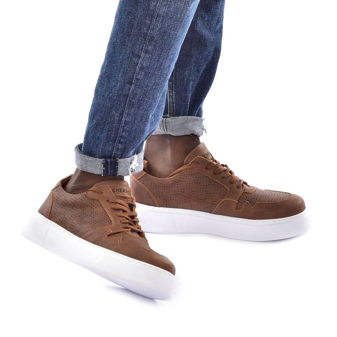 Low Top Casual Sneakers for Men by Apollo | Oxford in Brown