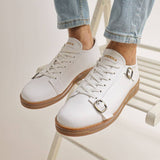 Low Top Casual Sneakers for Men by Apollo | Izmir in White & Brown