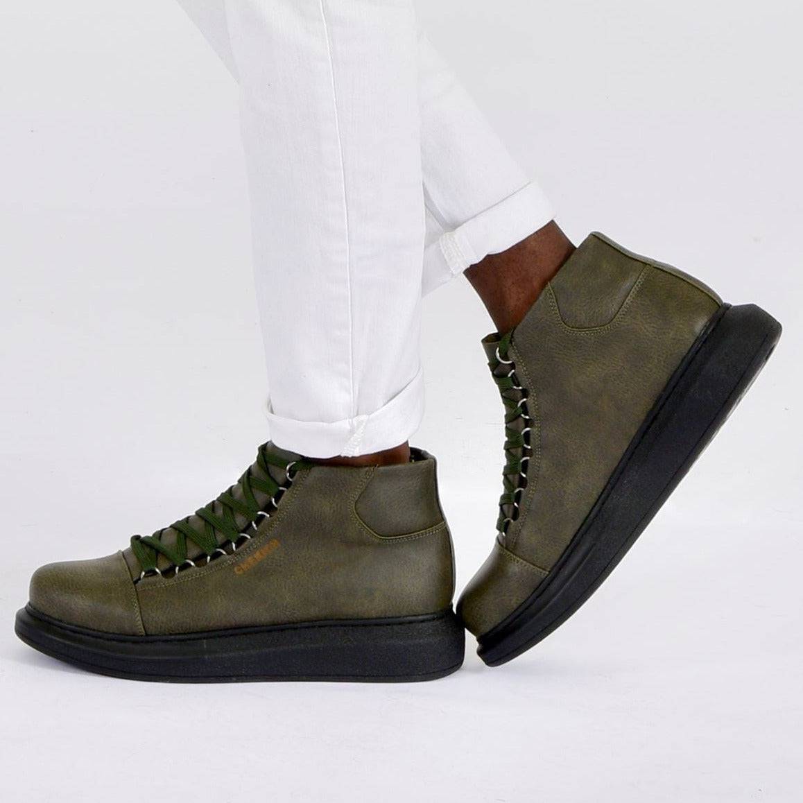 High Top Platform Sneakers for Men by Apollo | Kelly in Woodland Prestige