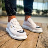 Casual Women's Lace-Up Low Top Sneakers by Apollo | Luiz Z in Pristine Purity