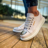 Casual Women's Lace-Up Low Top Sneakers by Apollo | Luiz Z in Pristine Purity