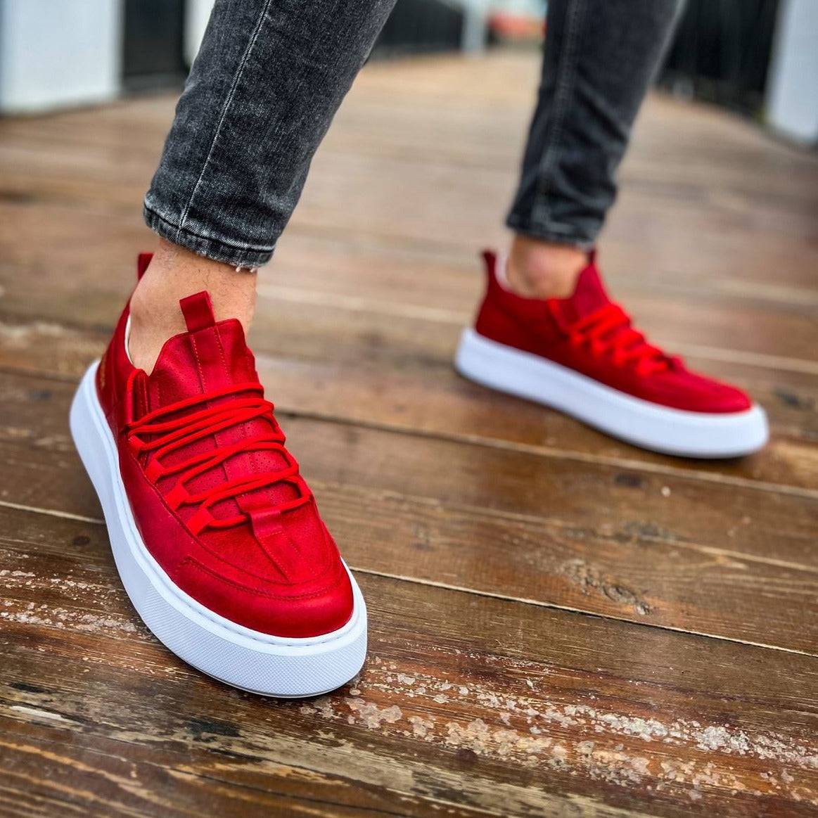 Low Top Casual Sneakers for Men by Apollo | Monca in Red