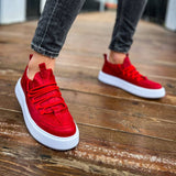 Low Top Casual Sneakers for Men by Apollo Moda | Monza Crimson Rise