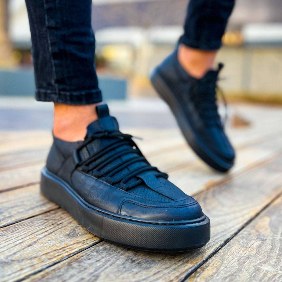 Low Top Casual Sneakers for Men by Apollo | Monza in All Black