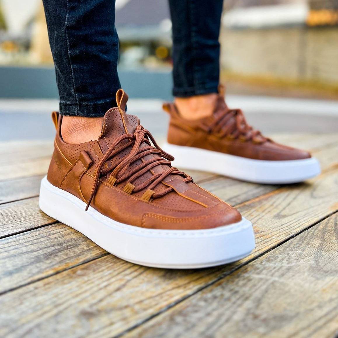 Low Top Casual Sneakers for Men by Apollo | Monza in Brown