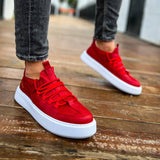 Low Top Casual Sneakers for Men by Apollo Moda | Monza Crimson Rise