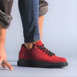 Men's Low Top Casual Sneakers by Apollo Moda | Leo Bordeaux Bliss