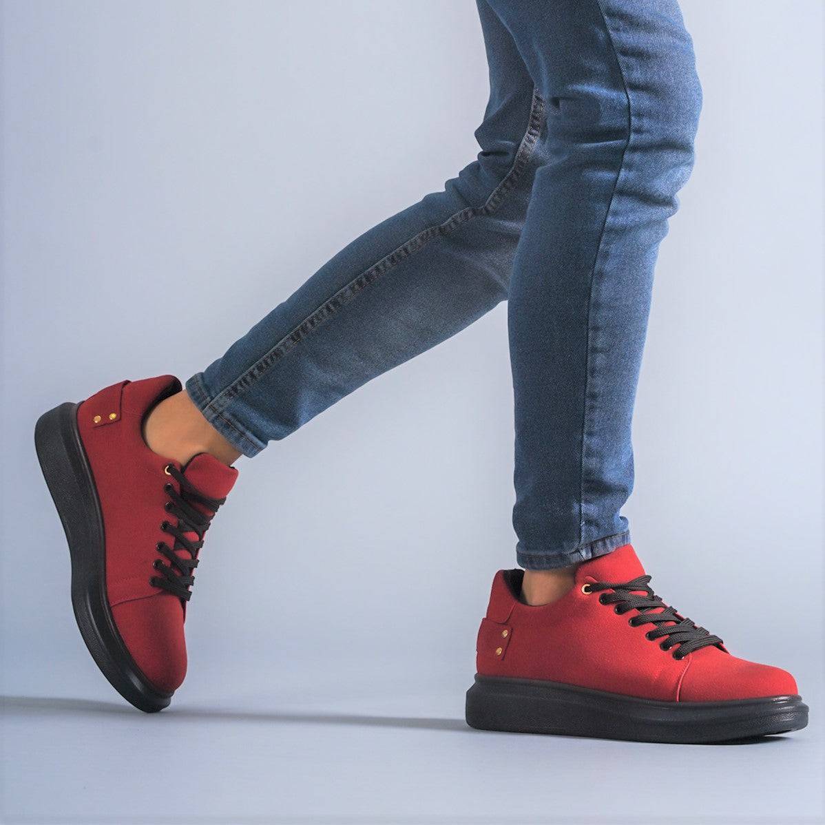 Men's Low Top Casual Sneakers by Apollo Moda | Leo Bordeaux Bliss