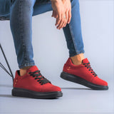 Men's Low Top Casual Sneakers by Apollo Moda | Leo Bordeaux Bliss
