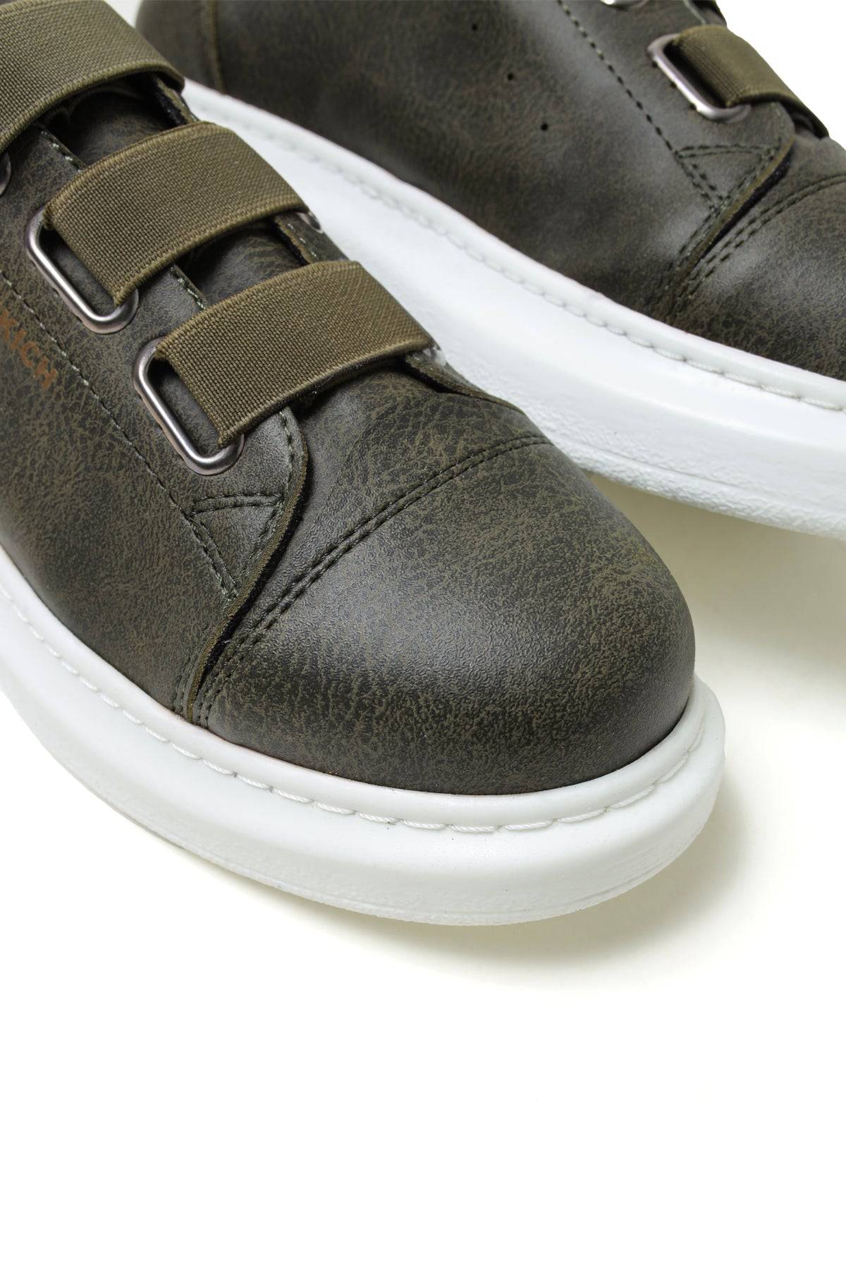 Slip-On Platform Sneakers for Men by Apollo | Luiz in Verdant Vision