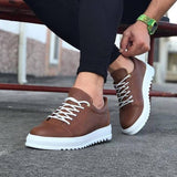 Men's Casual Fashionable Sneakers by La La Shoeland | Preston in Brown