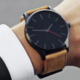 Reloj minimalista de cuarzo con correa de PU para hombre