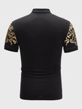 Men Baroque Print Polo Shirt - Apollo Moda