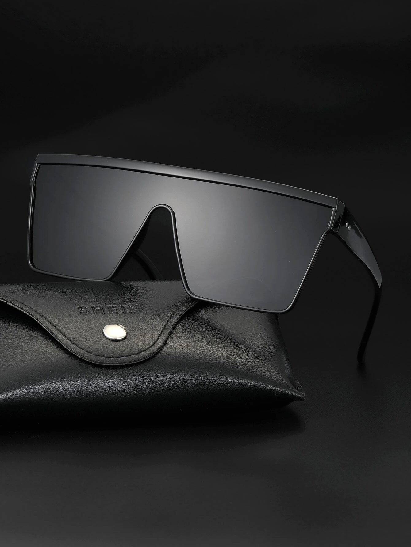 Men Flat Top Shield Sunglasses