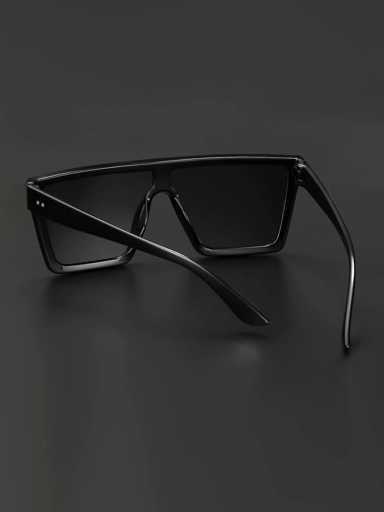 Men Flat Top Shield Sunglasses