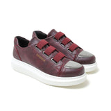 Slip-On Sneakers with Metal Toe for Men by Apollo | Luiz X in Bordeaux Brilliance