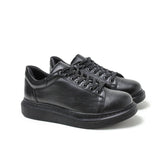 Low Top Casual Platform Sneakers for Women by Apollo Moda | Pluto Obsidian Black