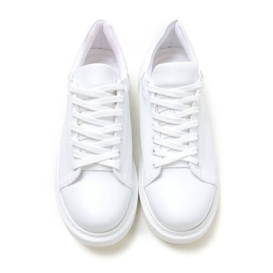 Low Top Casual Platform Sneakers for Men by Apollo | Pluto in Pristine White