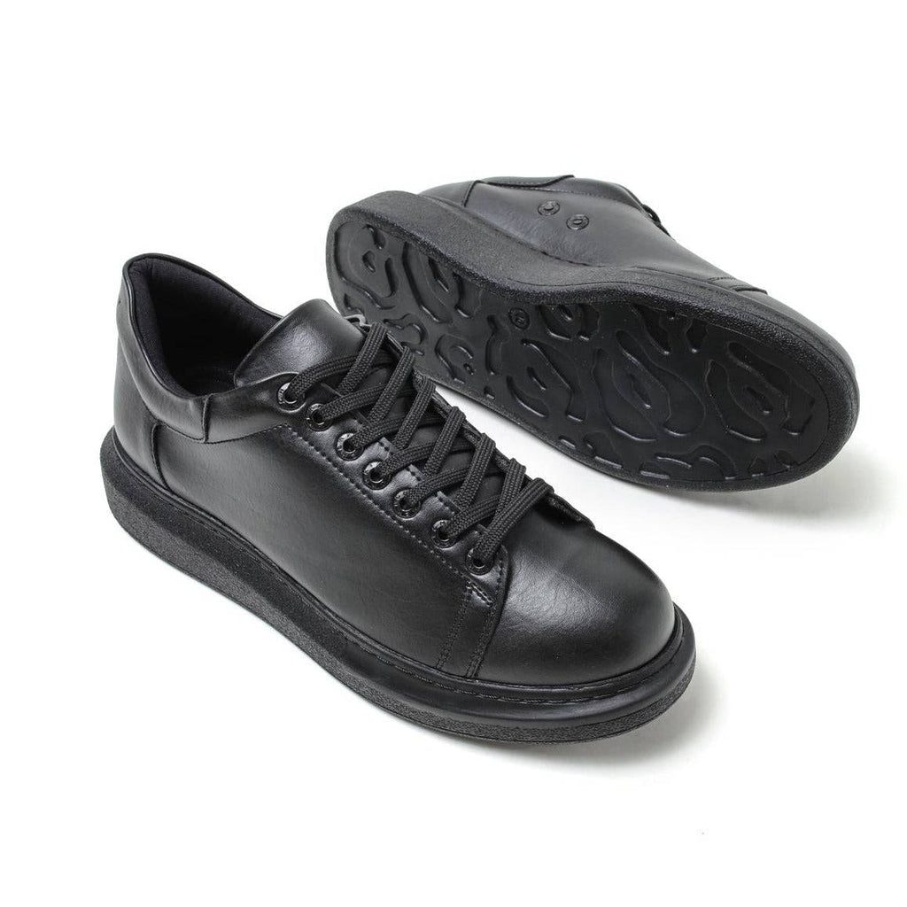 Low Top Casual Sneakers for Men by Apollo Moda | Pluto Onyx Black