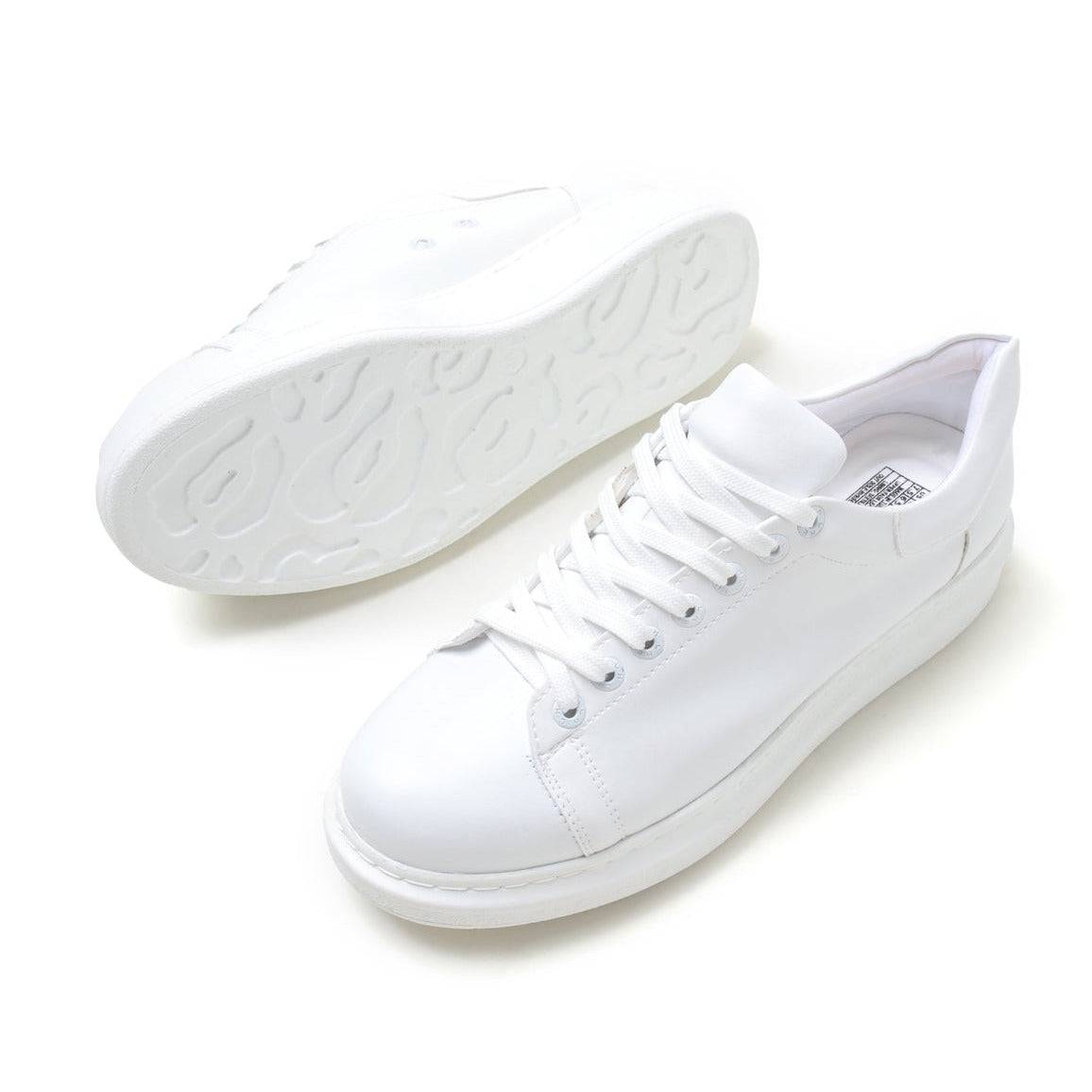 Low Top Casual Platform Sneakers for Men by Apollo | Pluto in Pristine White