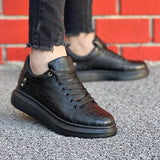 Men's Low Top Casual Sneakers by La La Shoeland | Leo in Black X