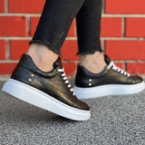 Men's Low Top Casual Sneakers by Apollo Moda | Leo Monochrome Vision