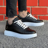 Men's Low Top Casual Sneakers by Apollo Moda | Leo Monochrome Vision