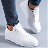 Men's Casual Fashionable Sneakers by La La Shoeland | Preston in All White