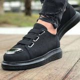 Slip-On Metal Toe Sneakers for Men by Apollo | Luiz in Midnight Suede