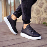 Slip-On Platform Sneakers for Men by Apollo | Luiz in Monochrome Mastery