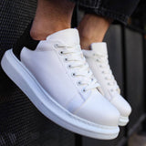 Low Top Casual Everyday Sneakers for Men by Apollo Moda | Pluto Crisp White