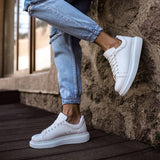 Low Top Casual Everyday Sneakers for Men by Apollo Moda | Pluto Pure White