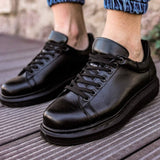 Low Top Casual Sneakers for Men by Apollo Moda | Pluto Onyx Black